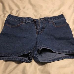 Faded glory dark denim shorts